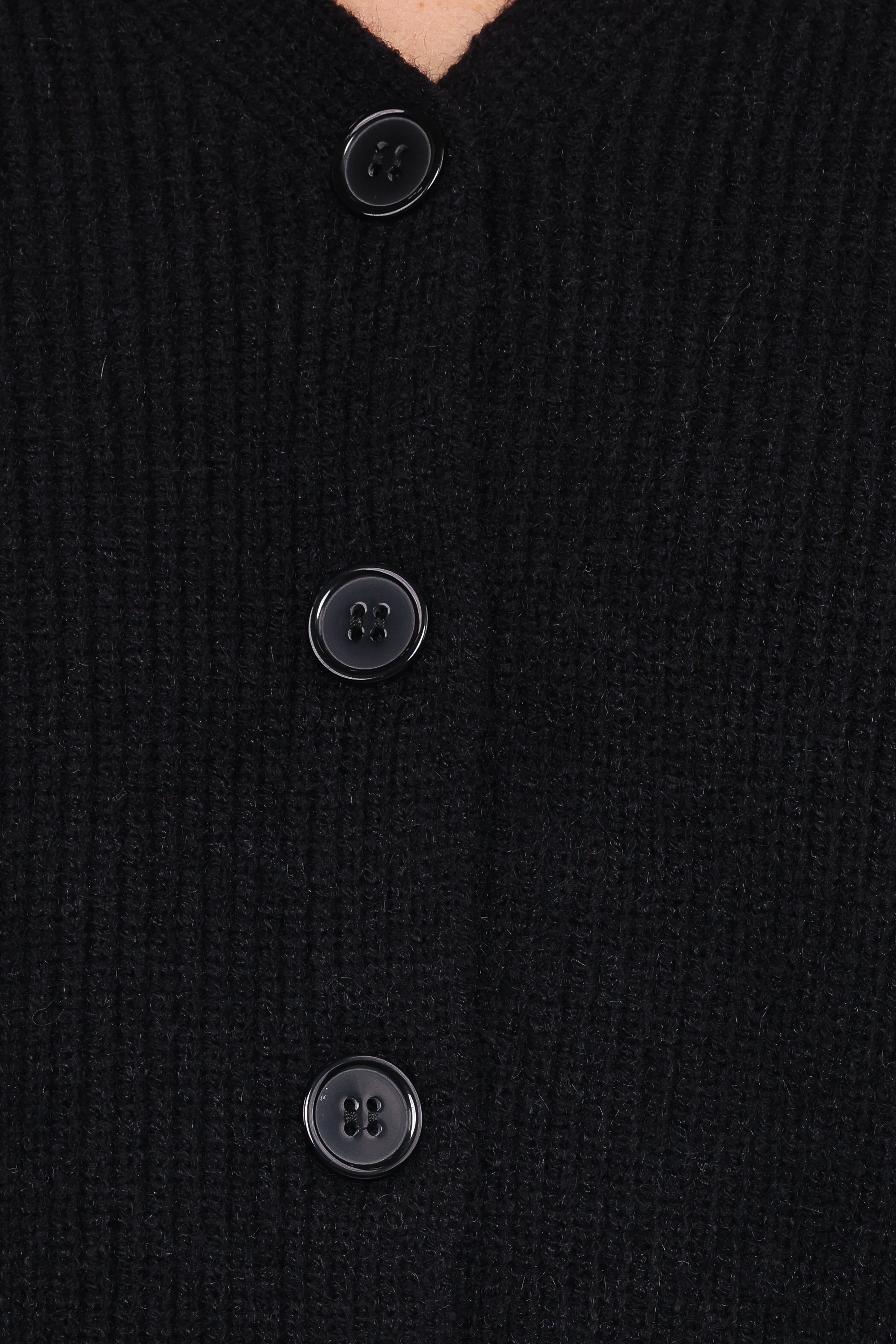 Sybil Button Front Cardigan - Black