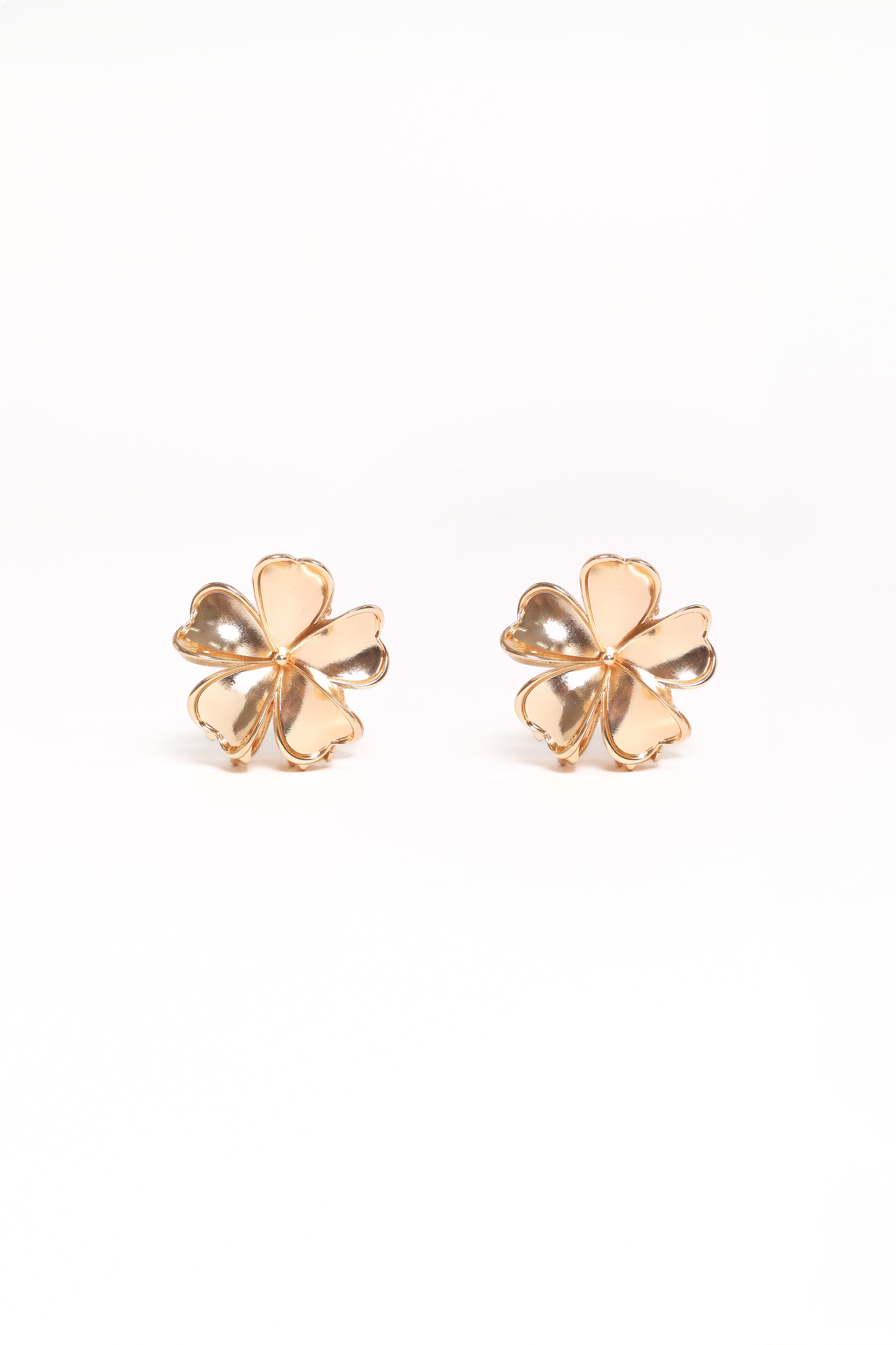 Tiffany 2 Pack Flower Hair Clips - Gold