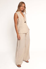 Trula Wide Leg Pant - Oatmeal