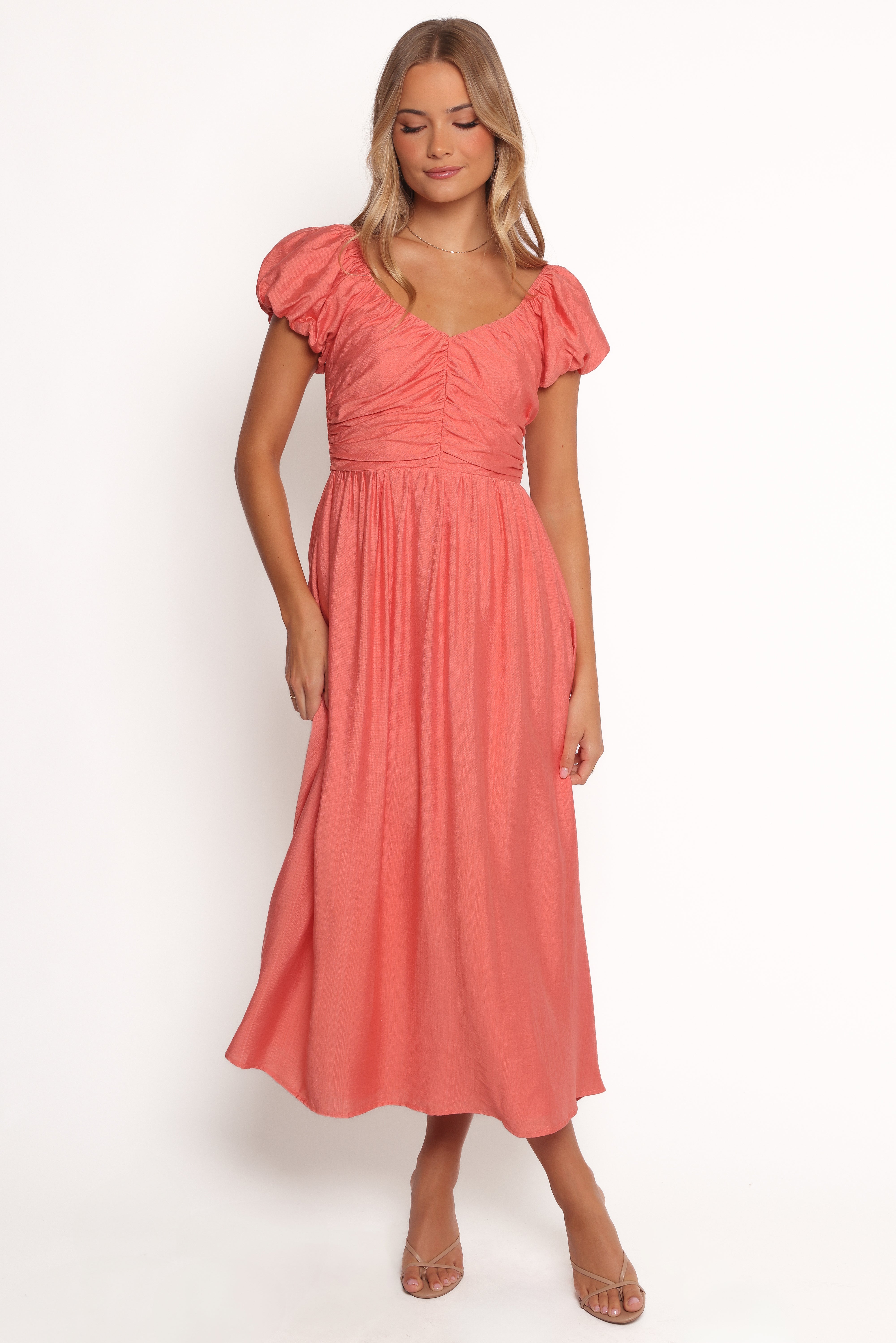 Valeen Midi Dress - Coral
