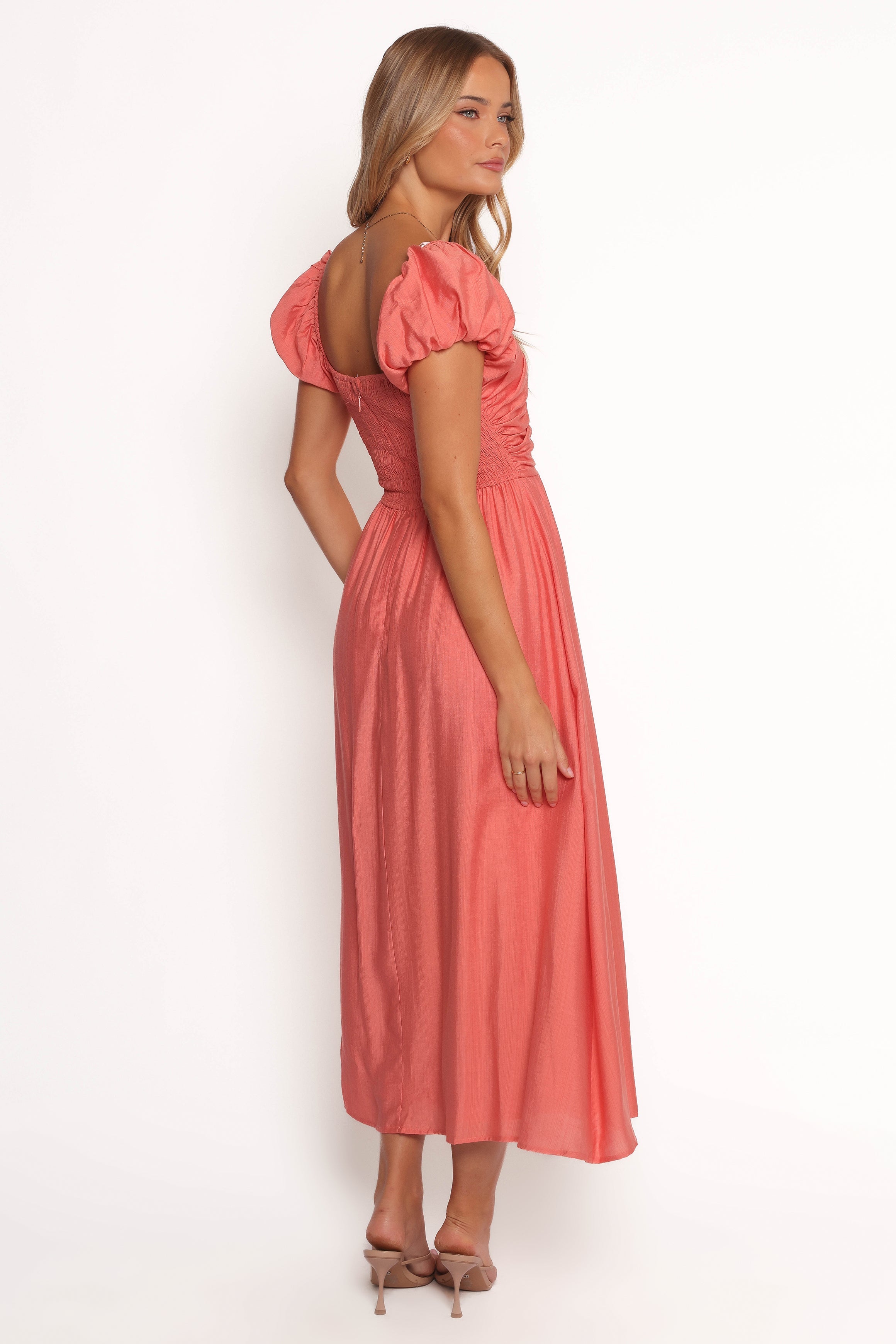 Valeen Midi Dress - Coral