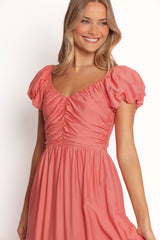 Valeen Midi Dress - Coral