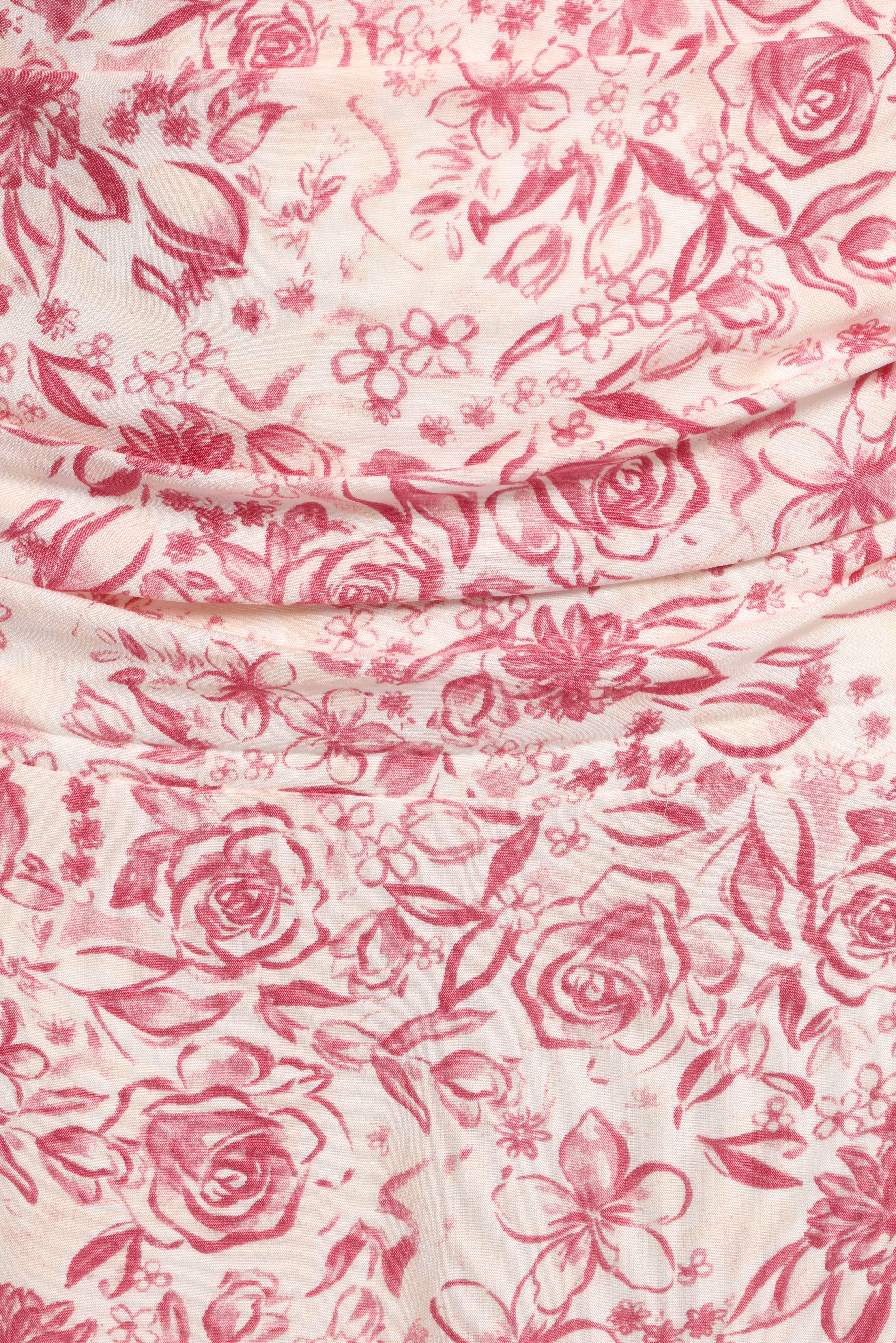 Velda Ruched Maxi Skirt - Pink Floral