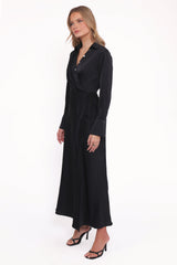 Verna Long Sleeve Maxi Dress - Black