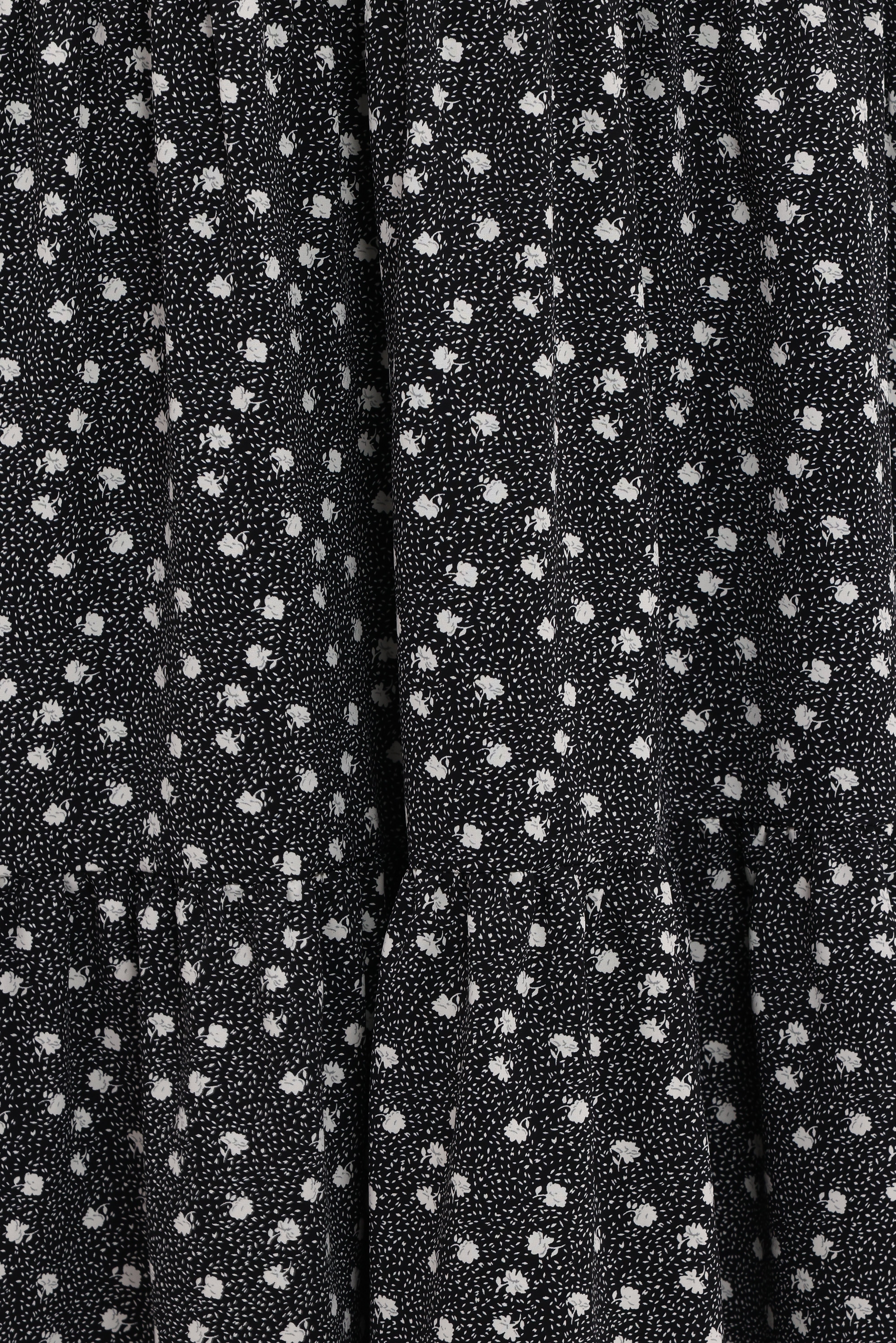 Vincent Tier Maxi Skirt - Black Floral