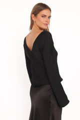 Vinita Long Sleeve Top - Black