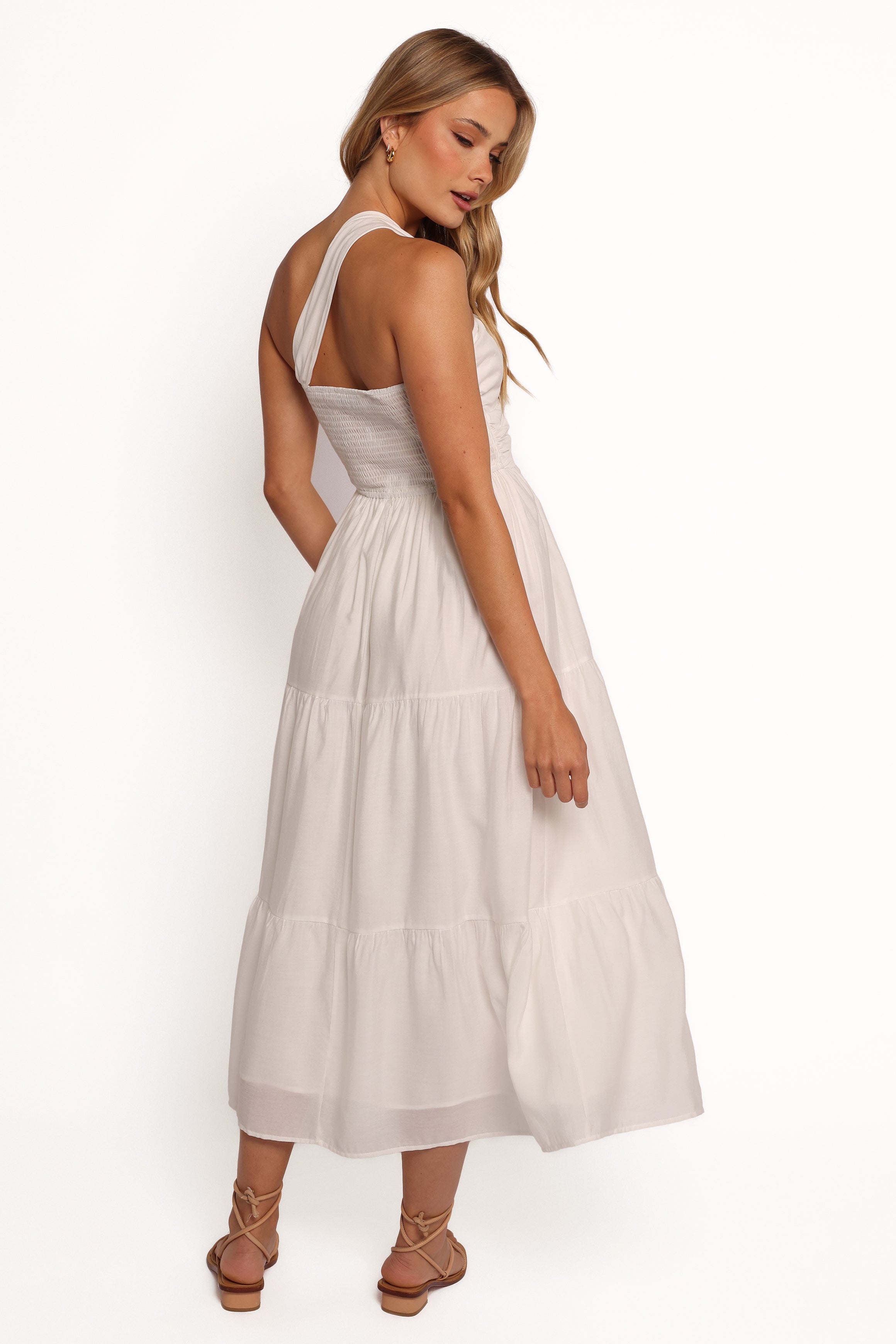Vinny One Shoulder Maxi Dress - White