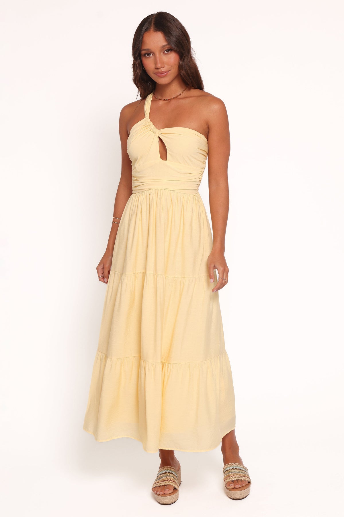 Vinny One Shoulder Maxi Dress - Yellow