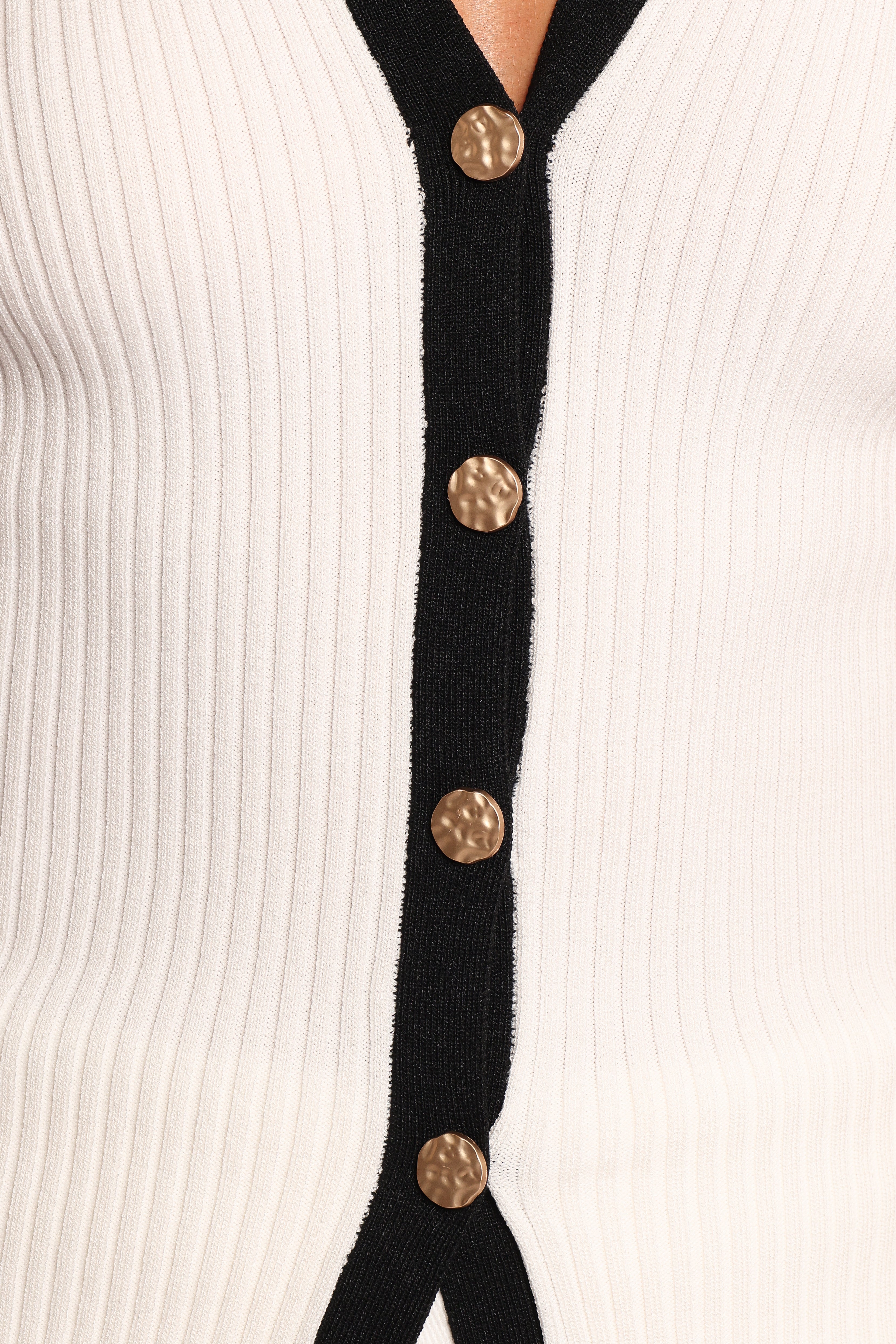 Virginia Knit Vest Top - White Black