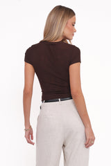 Vivian Mesh Tee - Brown