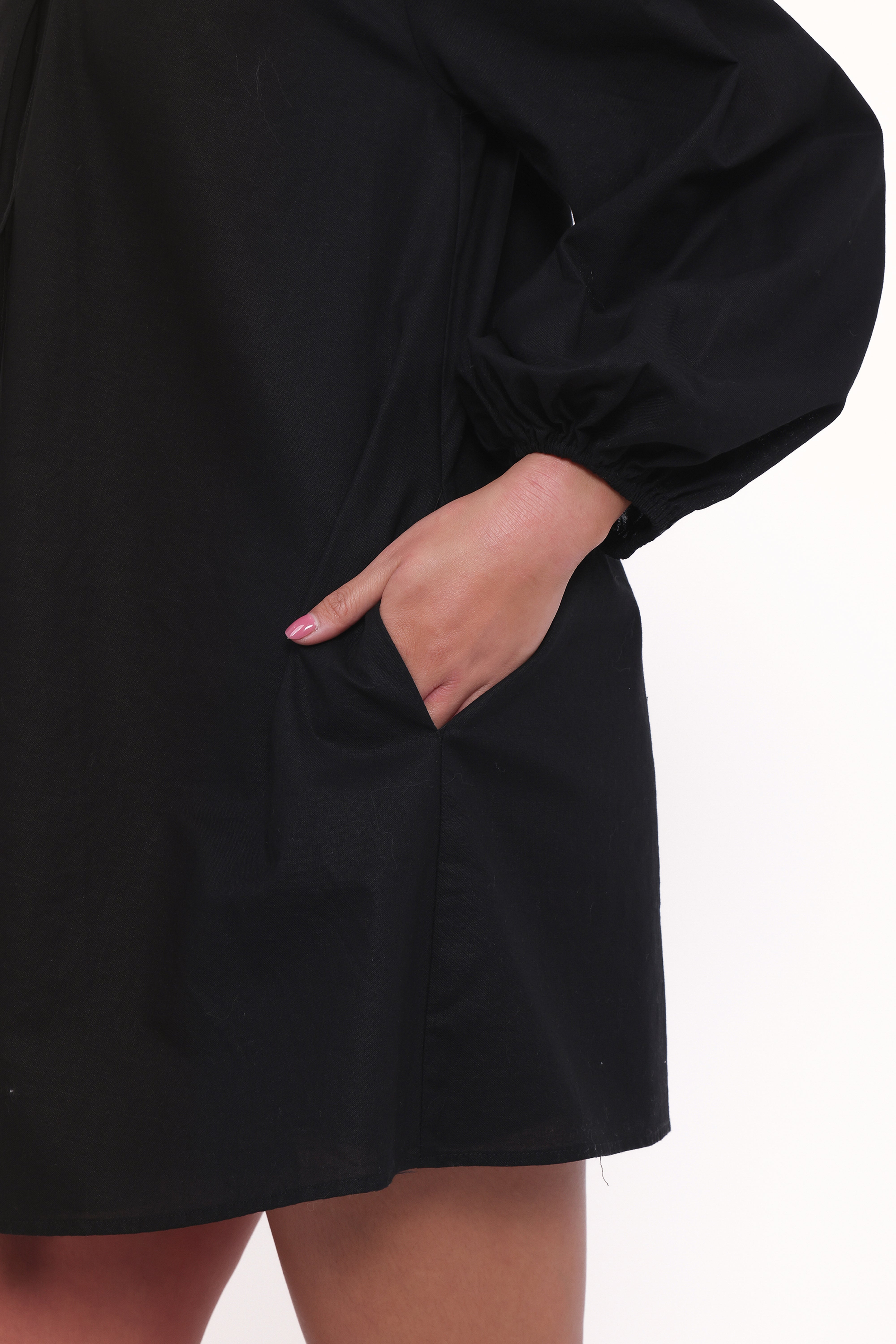 Walker Smock Mini Dress - Black