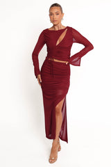 Wella Ruched Knit Top - Berry