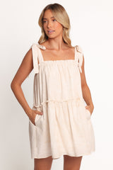 Wells Mini Dress - Tan Swirl