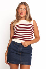 Wensie Knitted Top - Brown Stripe