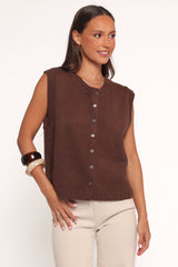 Weston Knit Vest - Dark Chocolate