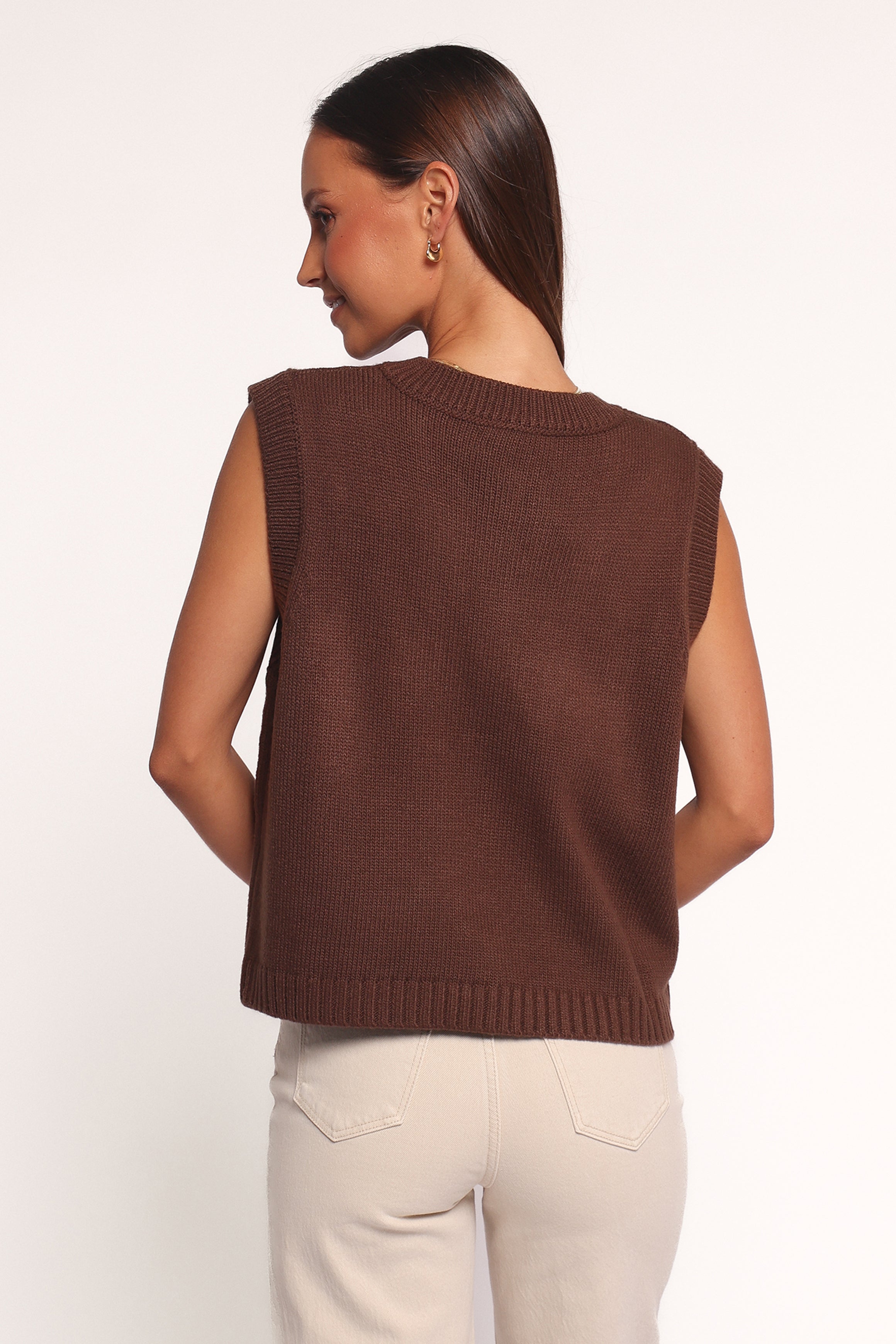 Weston Knit Vest - Dark Chocolate