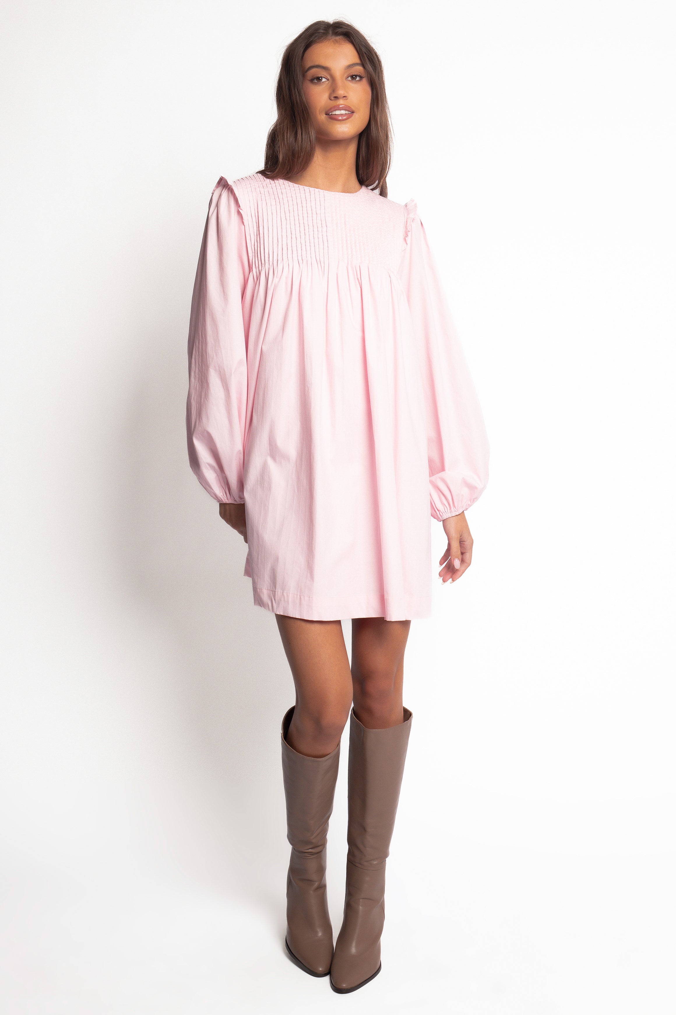 Wyatt Long Sleeve Mini Dress - Pink