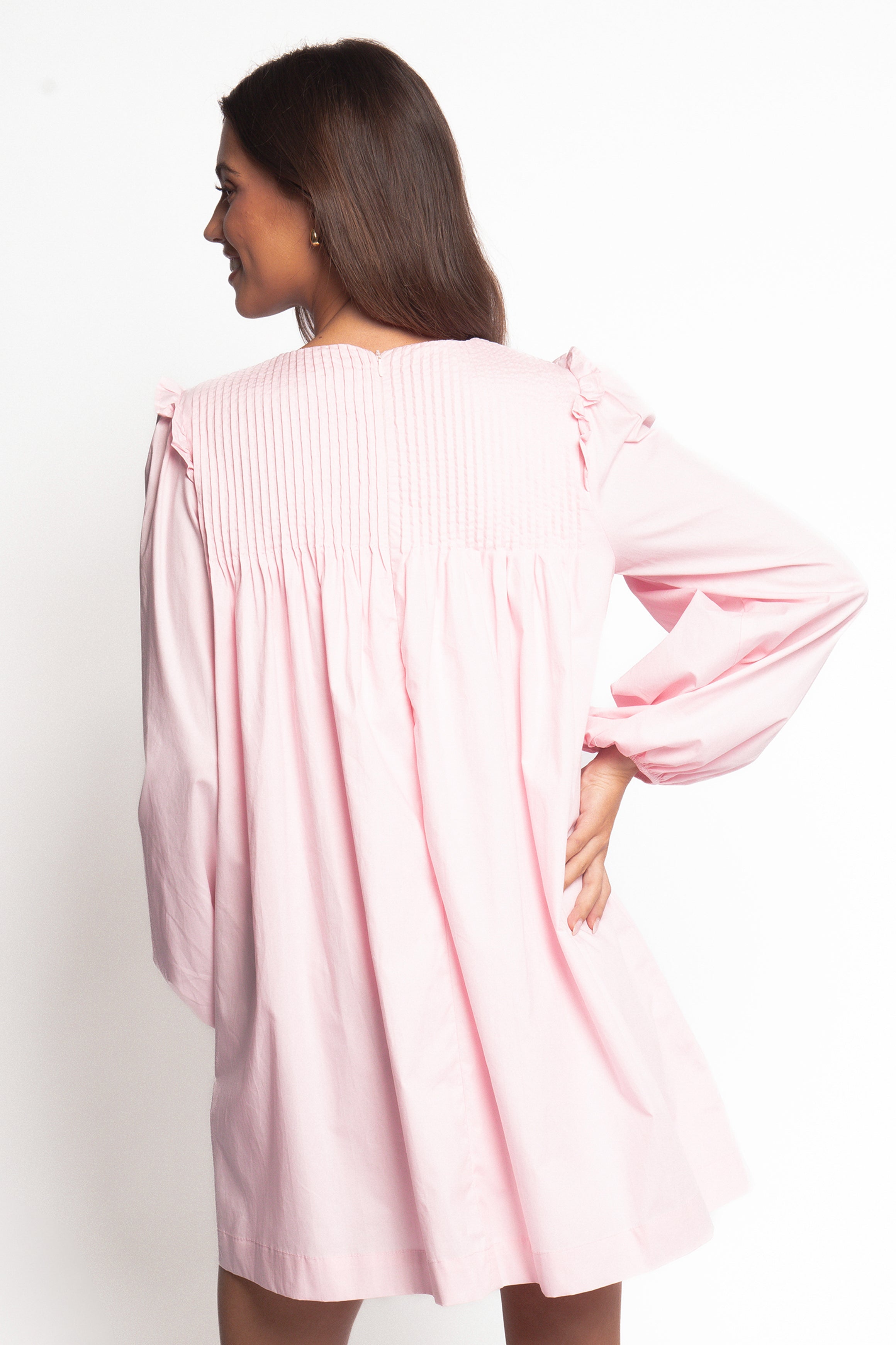 Wyatt Long Sleeve Mini Dress - Pink