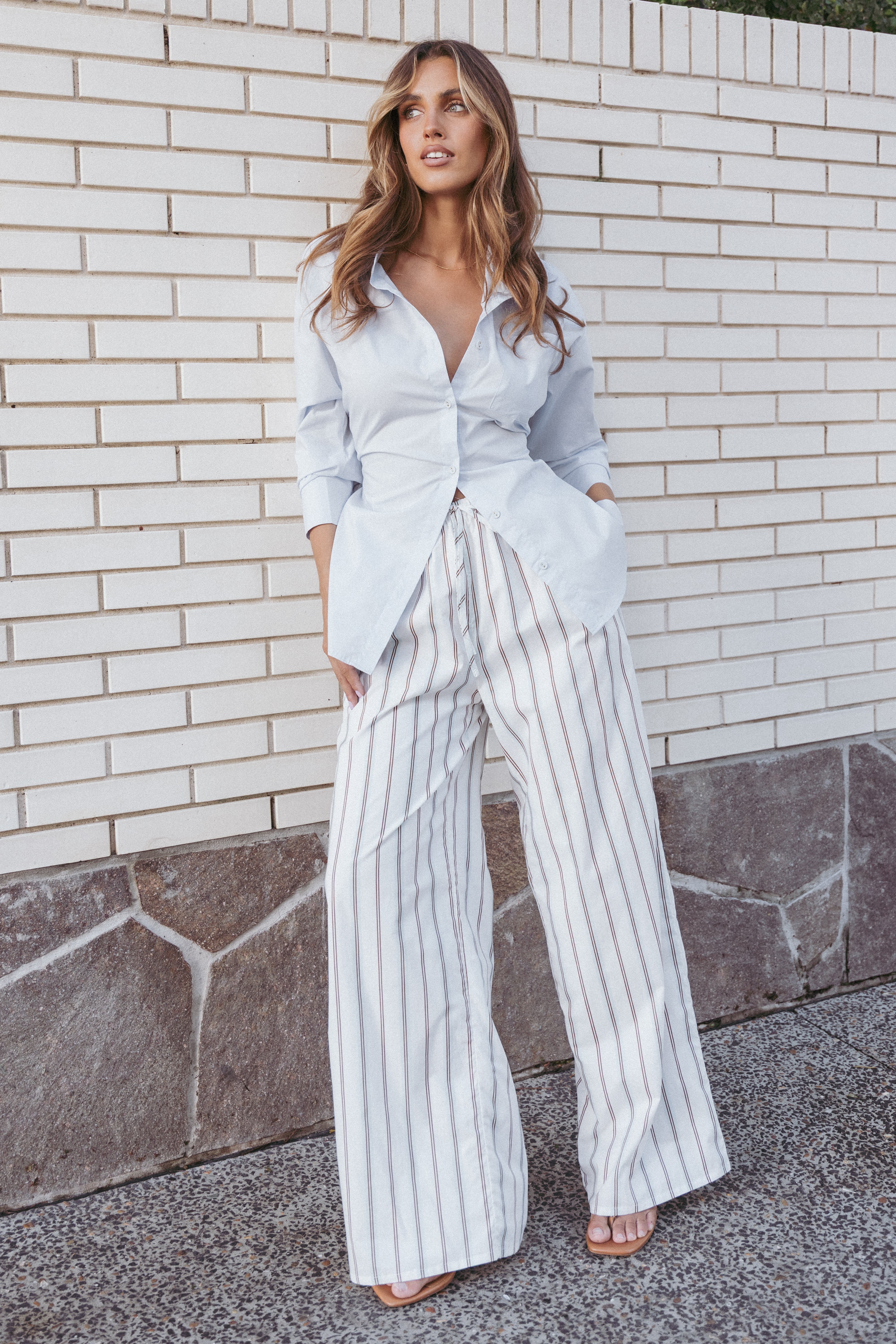 Yacra Tie Shirt - Pale Blue