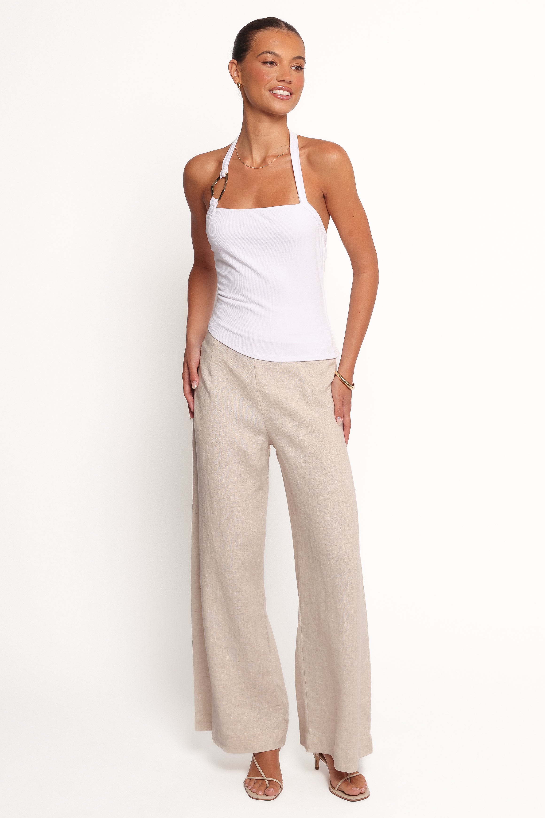 Yulissa Halter Knit Top - White