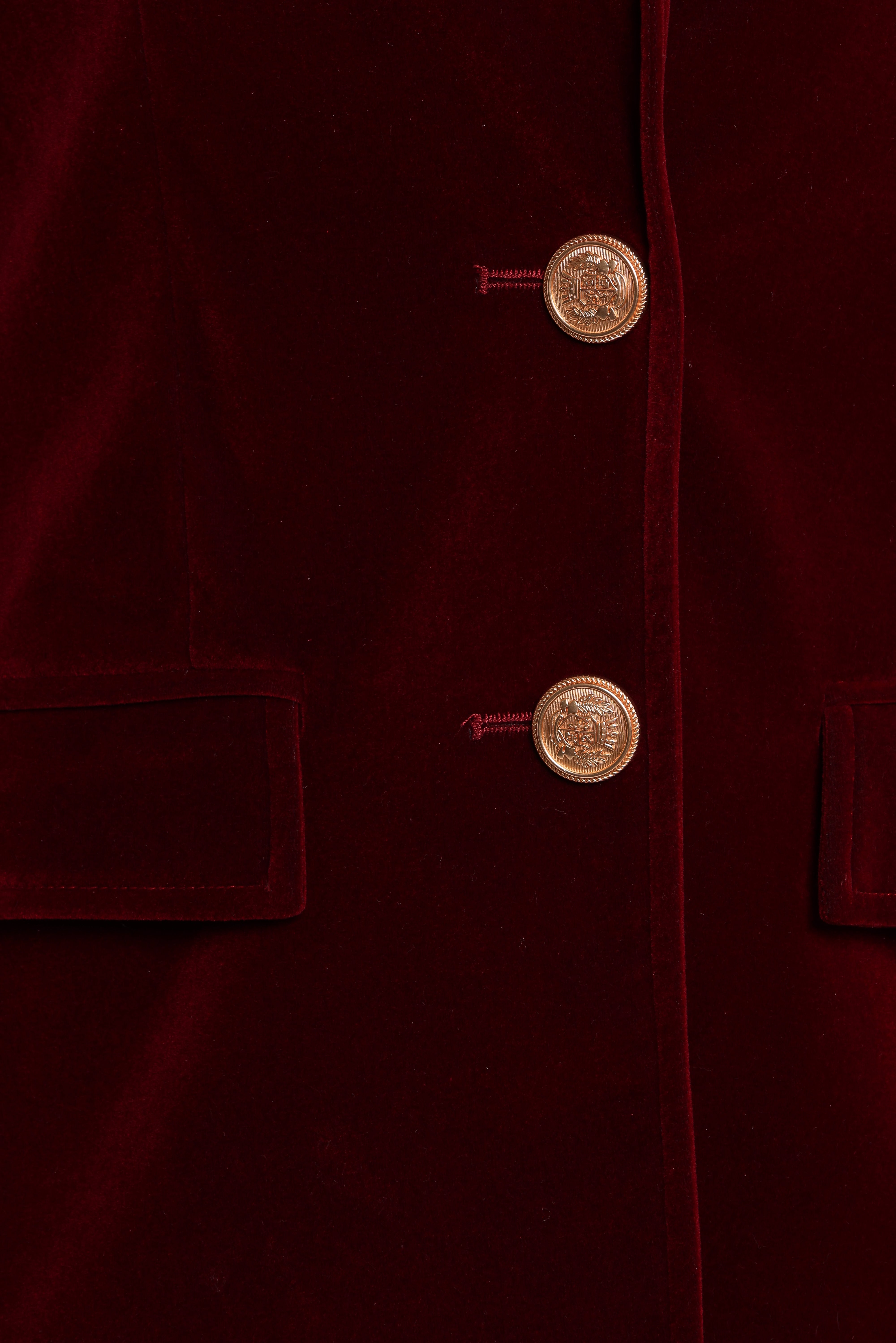 Zpya Single Button Velvet Blazer - Berry