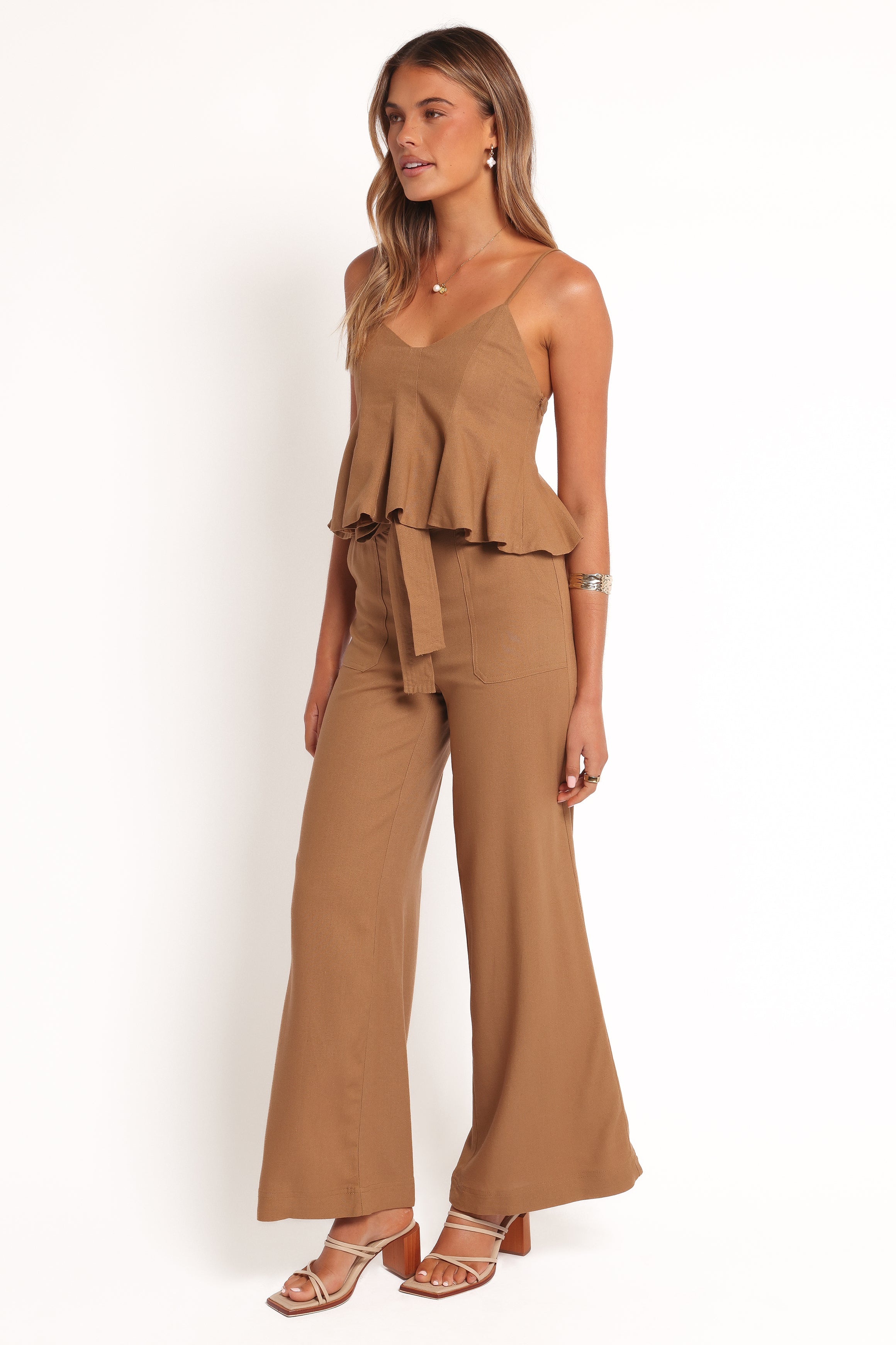 Zuva Tie Waist Pant - Golden Palm