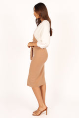 Nate Dress - Beige/White