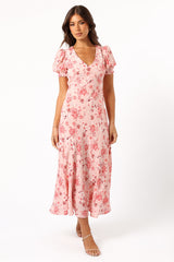 Sandra Midi Dress - Blushed Garden