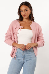 Wilde Bow Front Cardigan - Blush