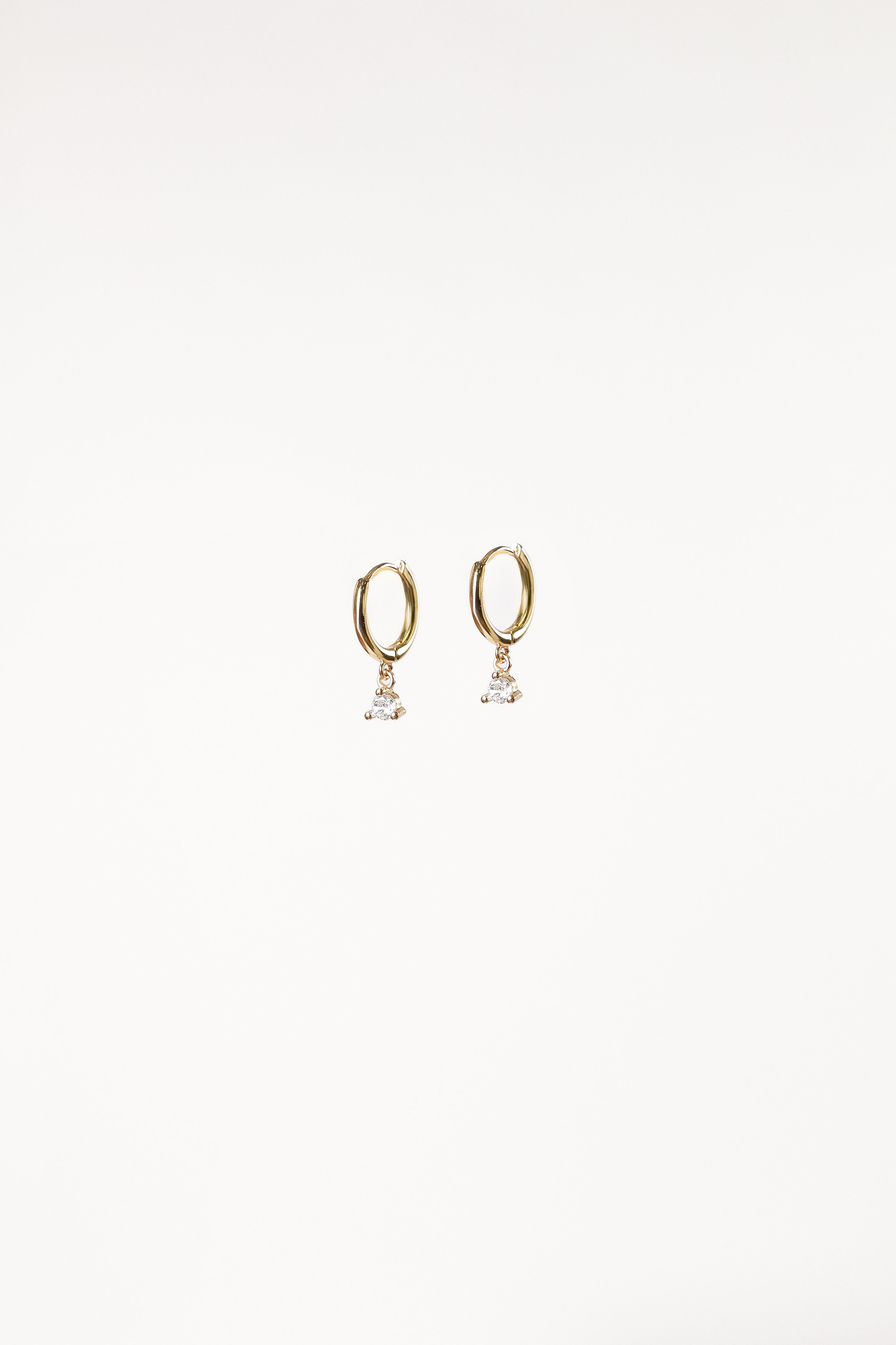 Adley Hoop Rhinestone Earrings - Gold