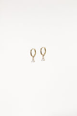 Adley Hoop Rhinestone Earrings - Gold