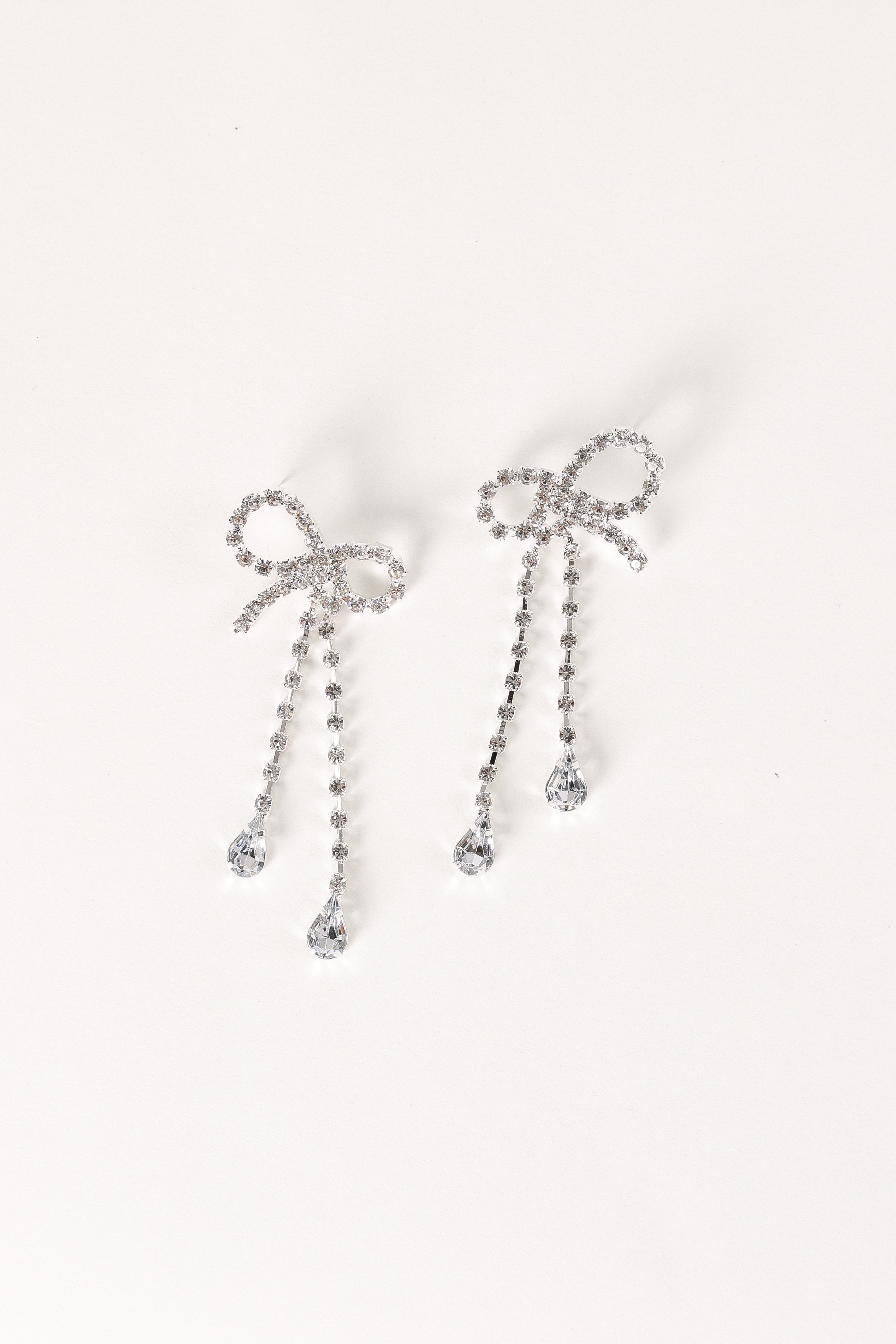 Ainsley Bow Earrings - Silver