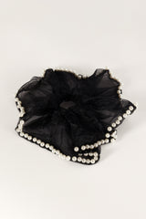 Astoria Pearl Hair Tie - Black Cream