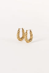 Beth Twist Hoop Earrings - Gold