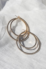Dancer Double Hoop Earrings - Gold