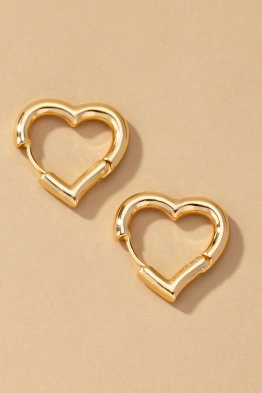 Heart Shape Huggie  - Gold