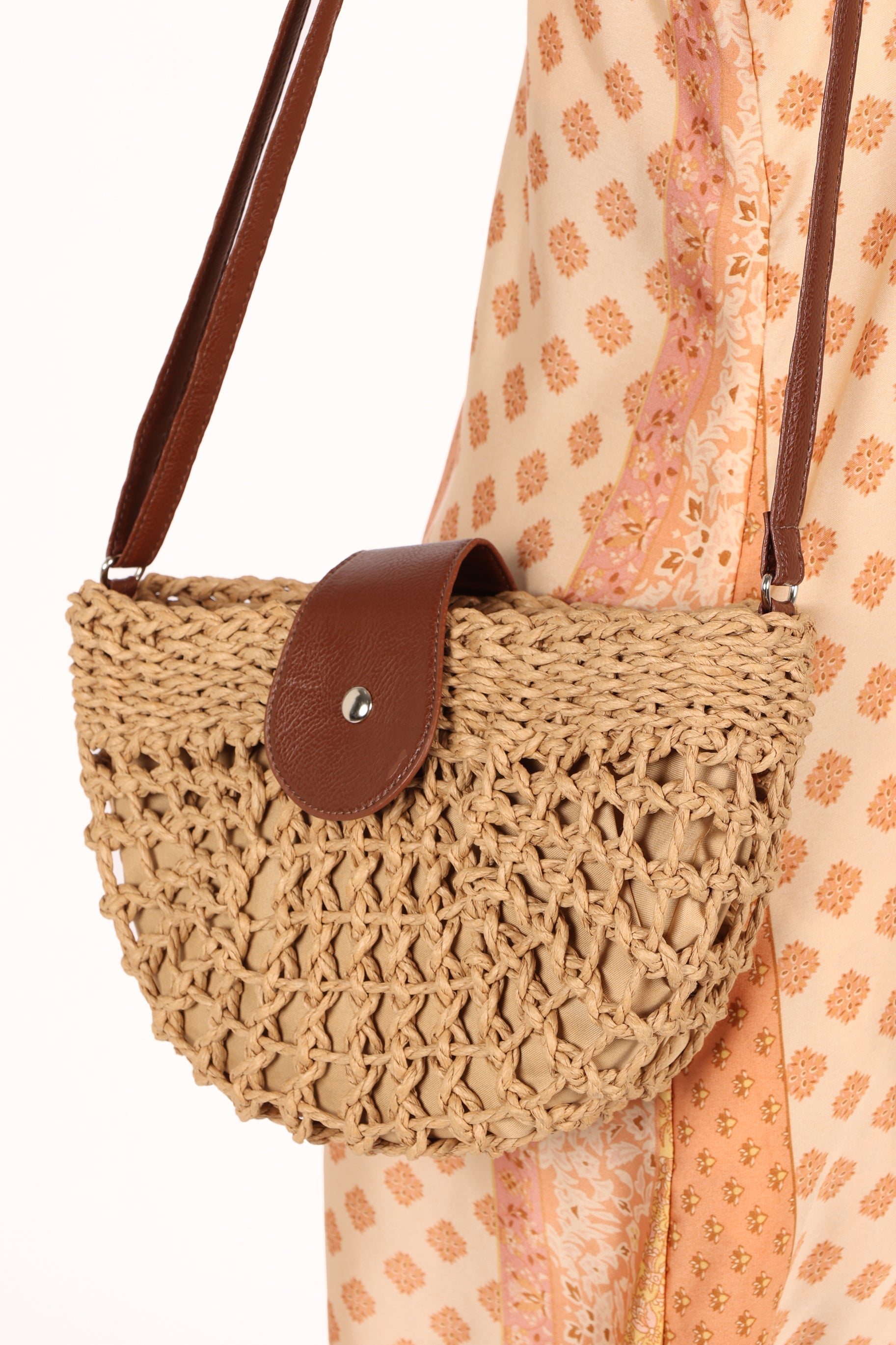 Isle Straw Crossbody Bag - Natural