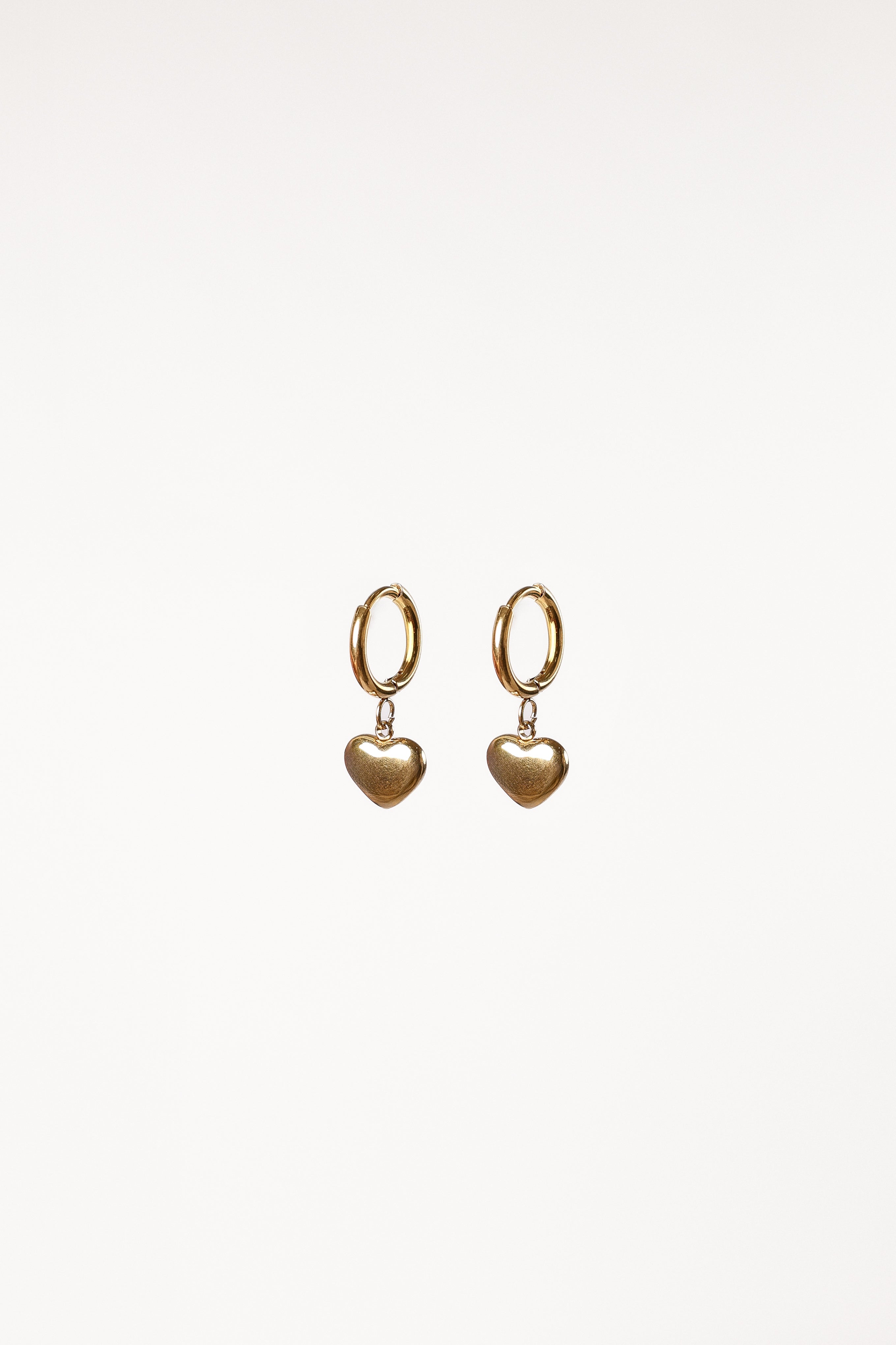Joree Heart Hoop Earrings - Gold