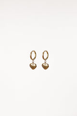 Joree Heart Hoop Earrings - Gold