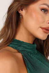 Sadie Drop Earrings - Gold/Emerald