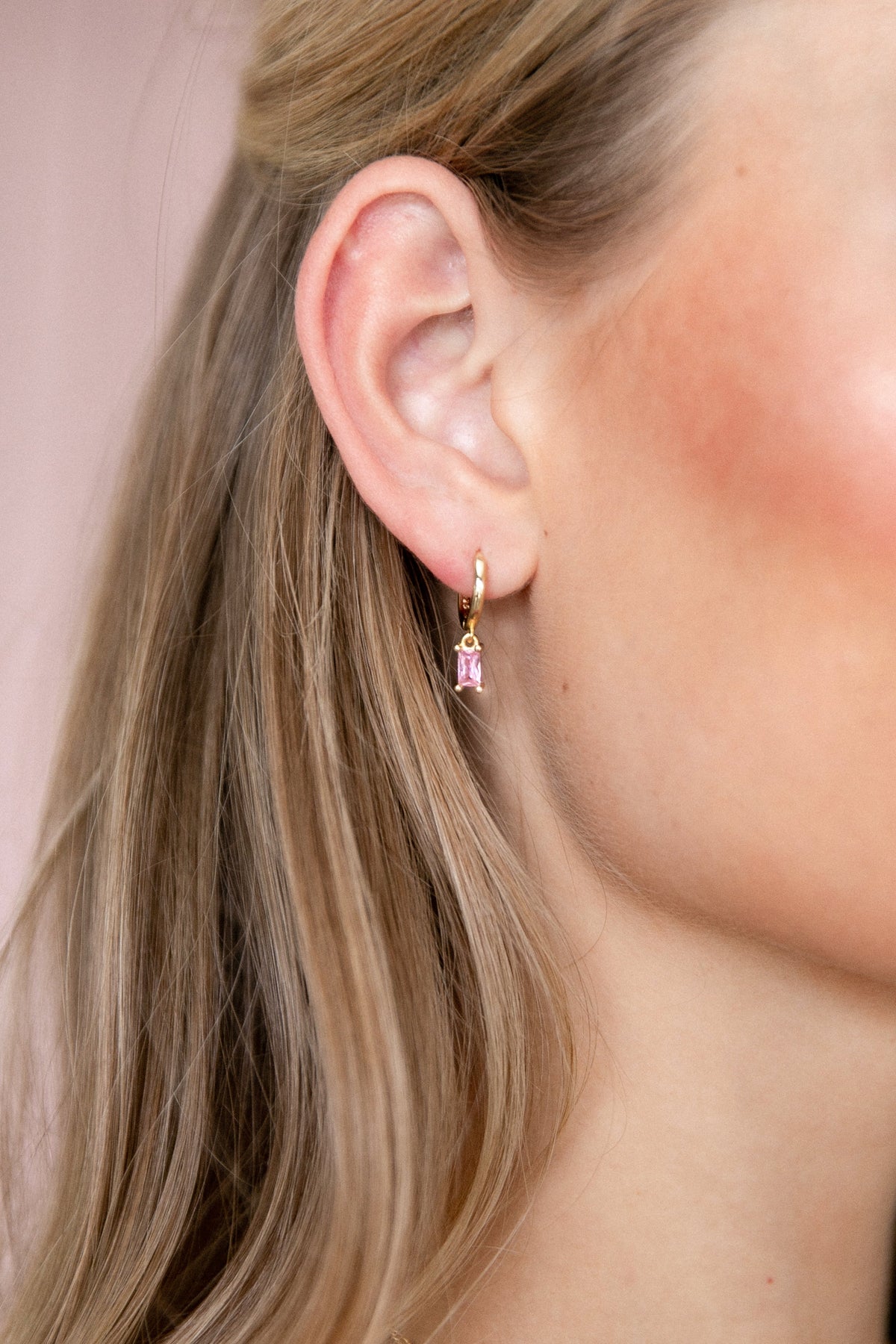 Sadie Drop Earrings - Gold/Pink