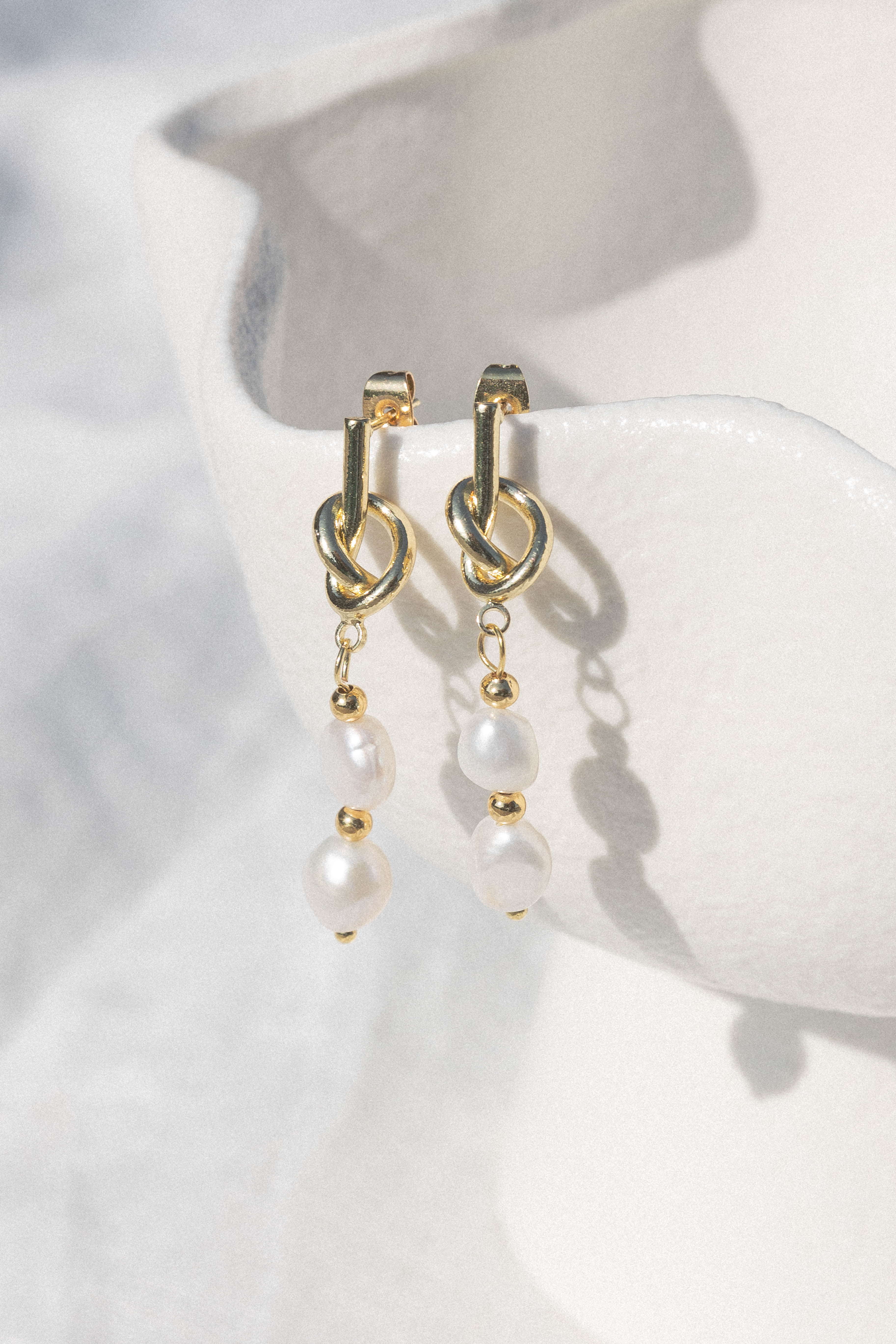 Trixton Pearl Drop Earrings - Gold