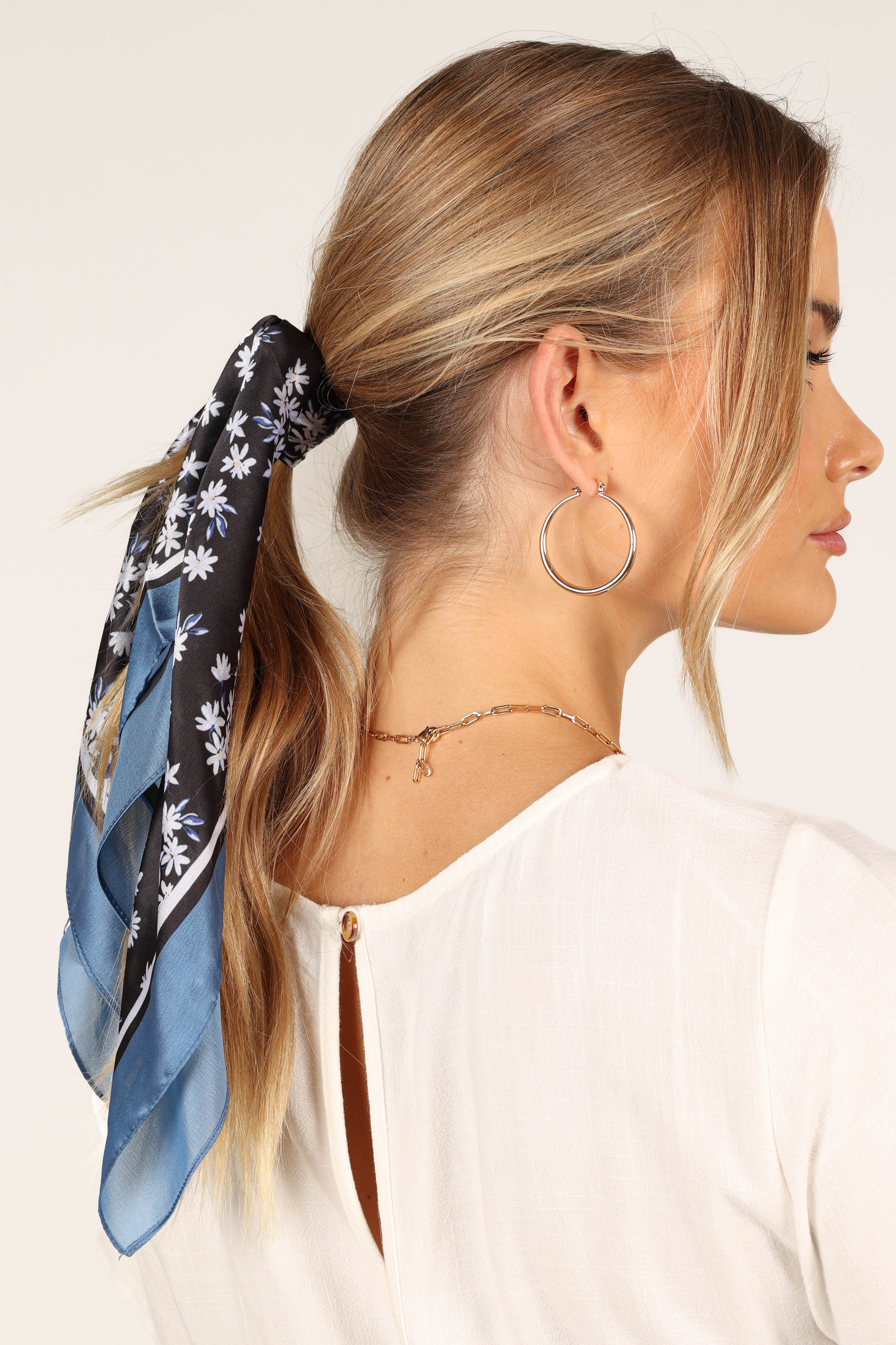 Vanessa Hair Scarf - Dark Floral