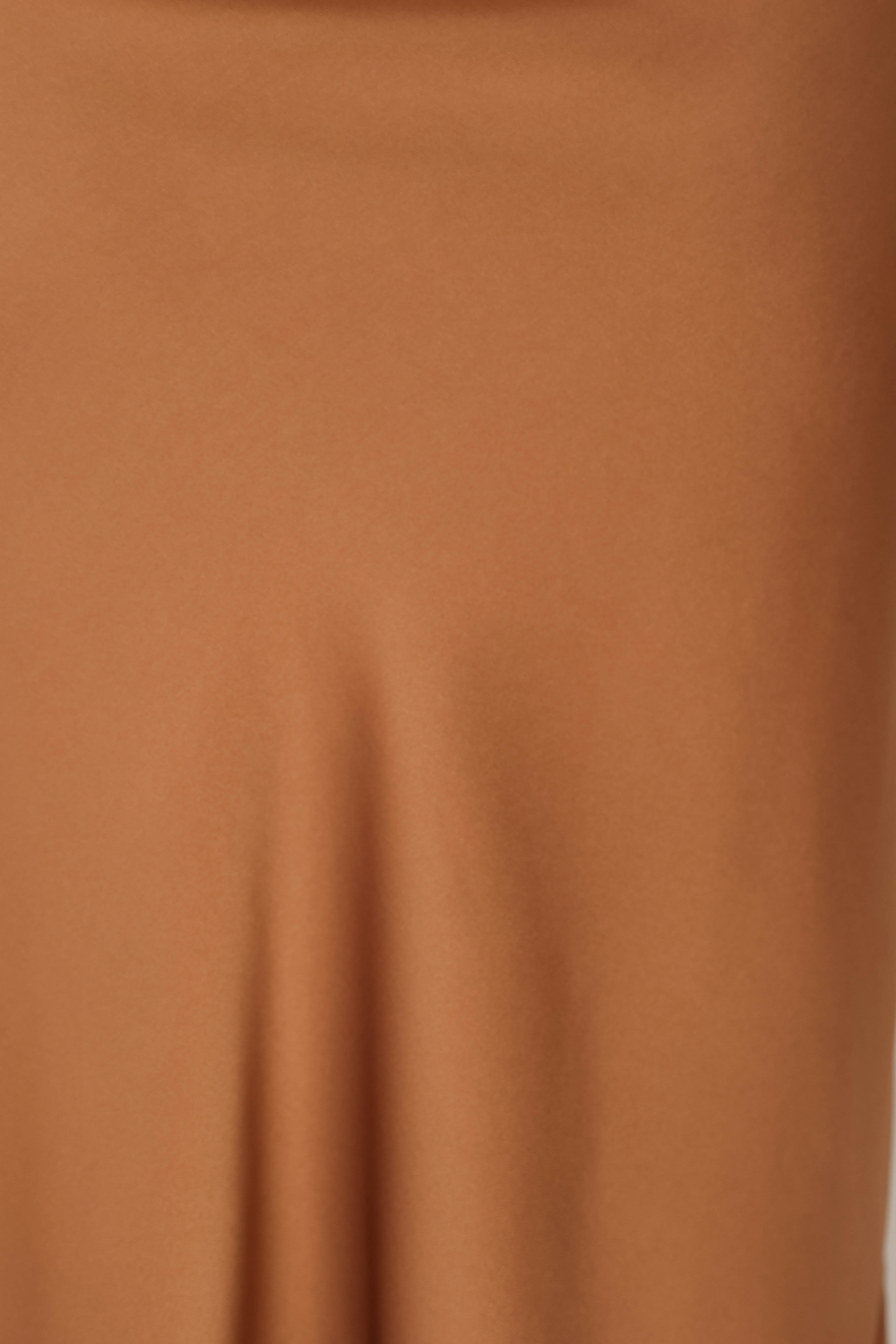 Nellie Satin Midi Skirt - Bronze