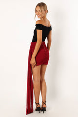 Night Lover Mini Skirt - Merlot