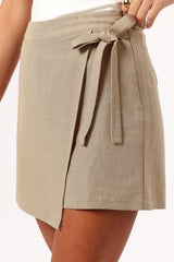 Roxy Faux Wrap Skort - Taupe