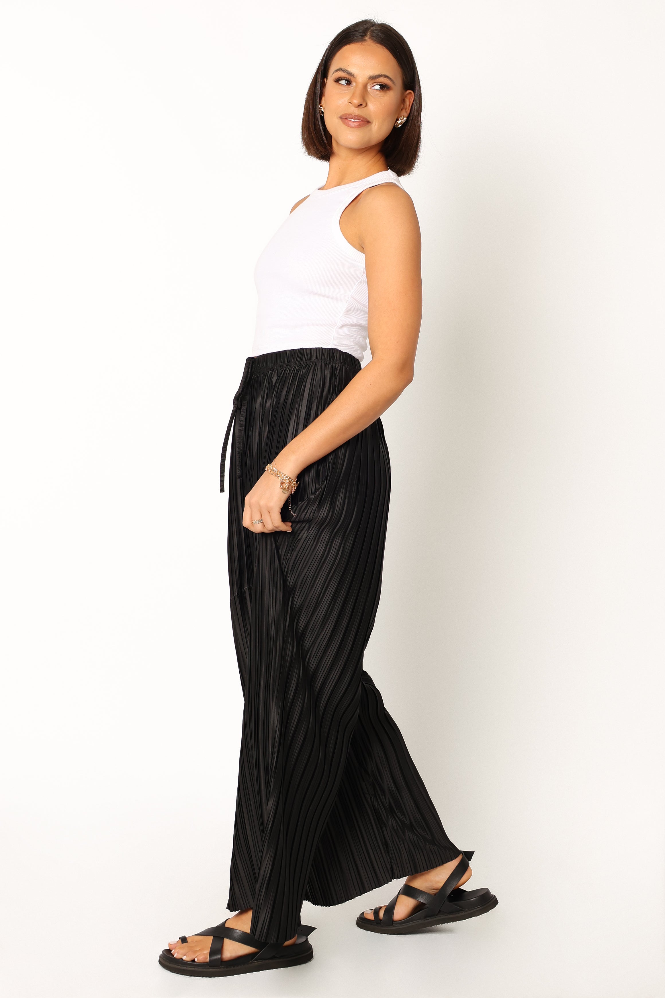 Sasha Pleated Pants - Black
