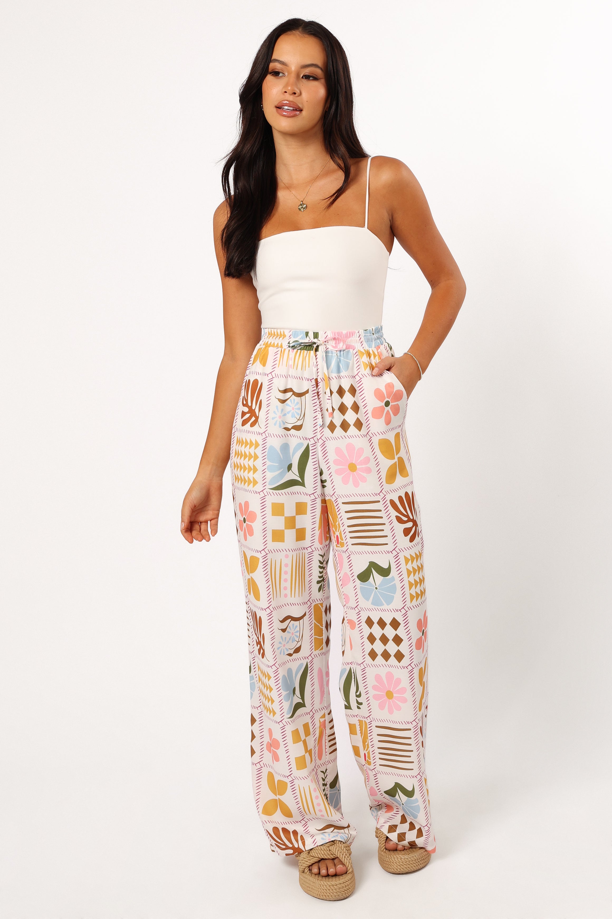 Shay Pant - White Multi