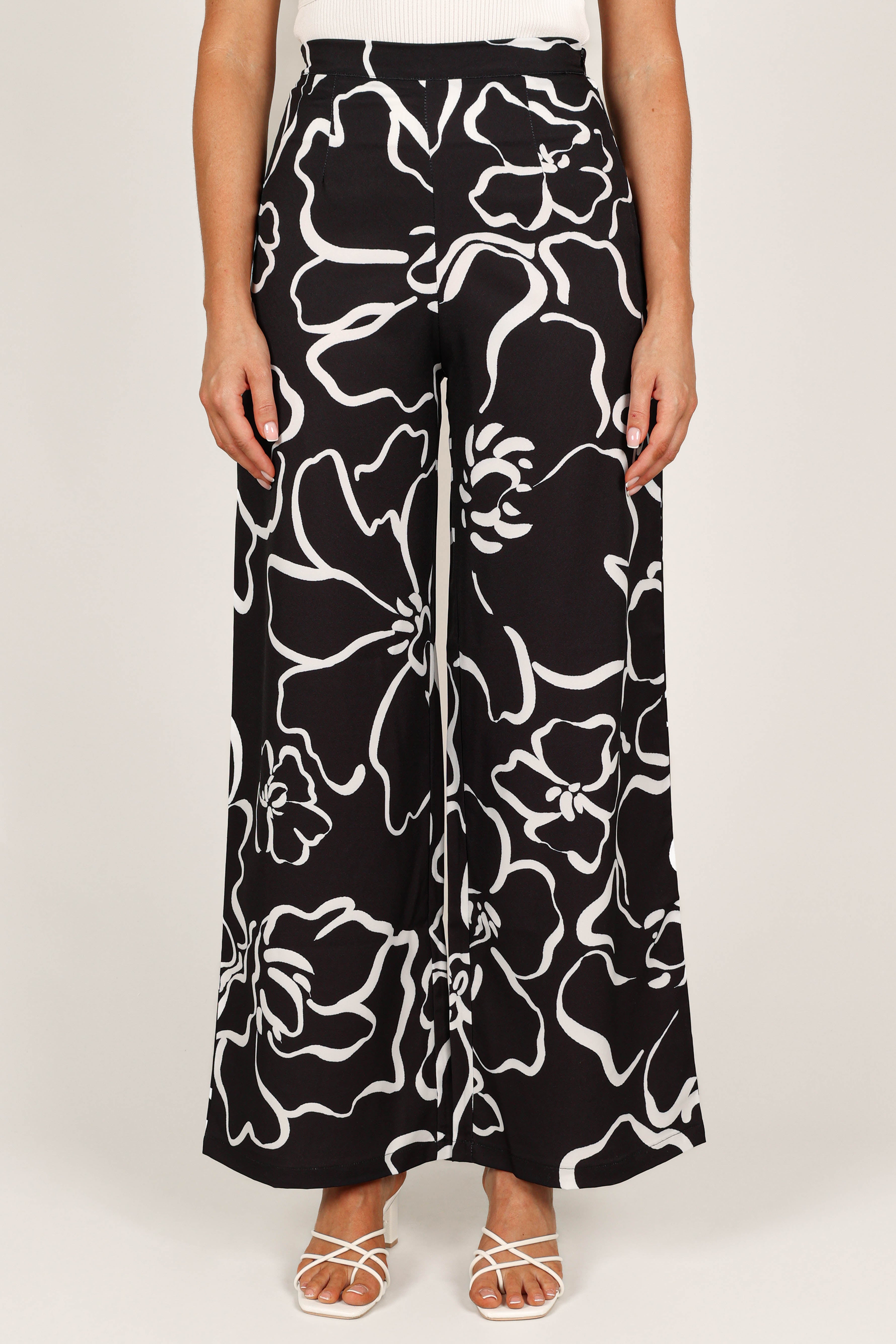 York Pant - White Black Floral