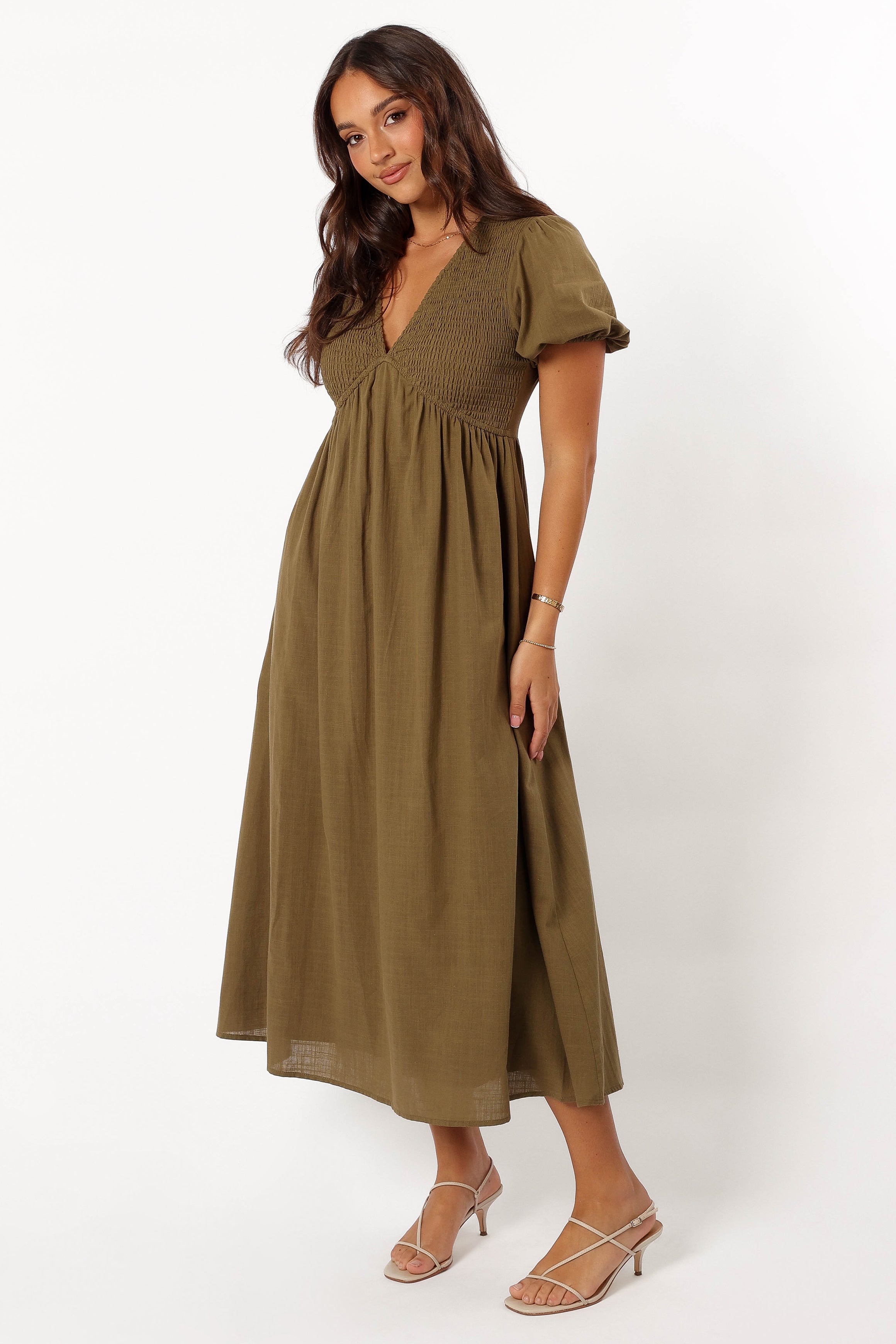 Brooke Midi Dress - Khaki